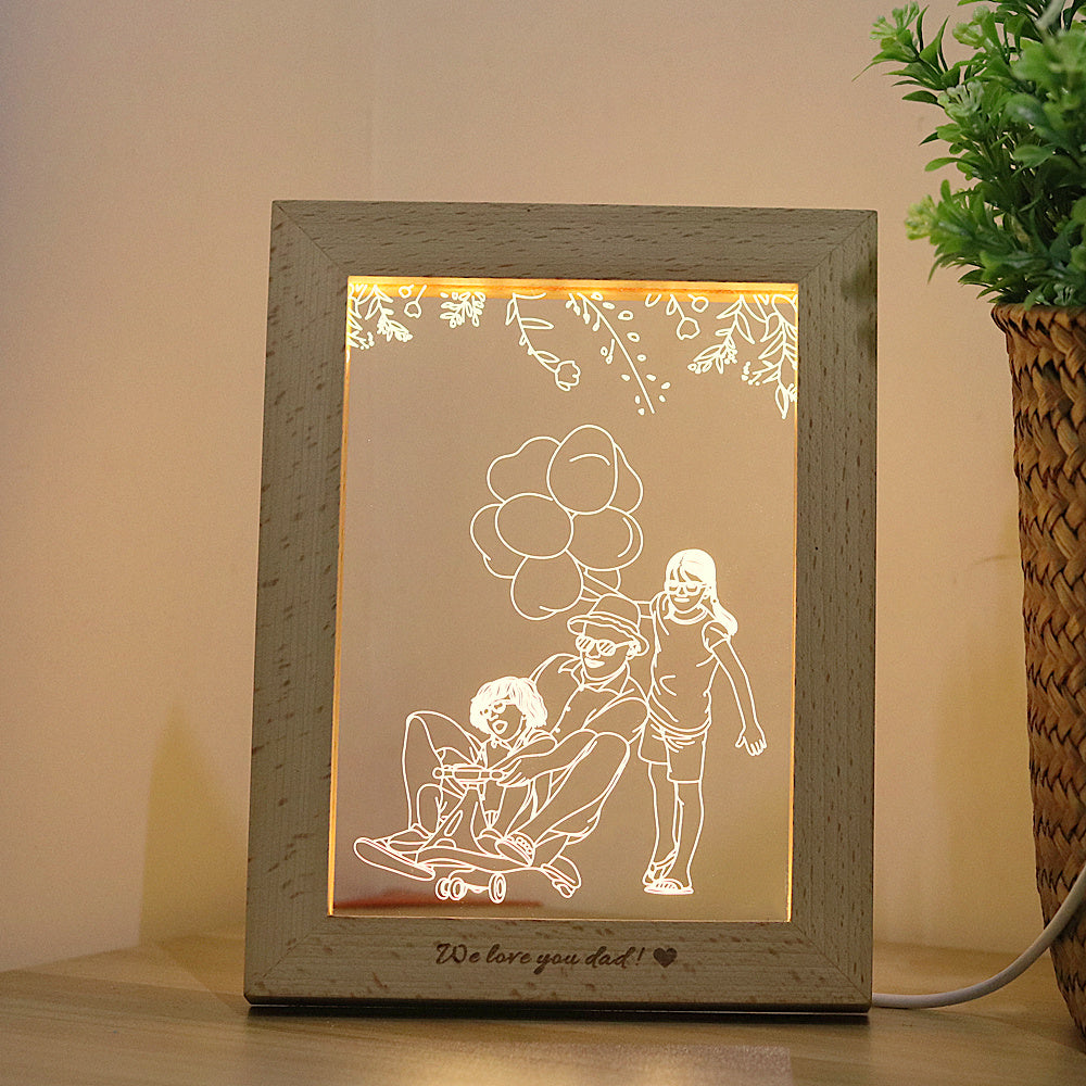 3D LED Human Memorial Photo Frame