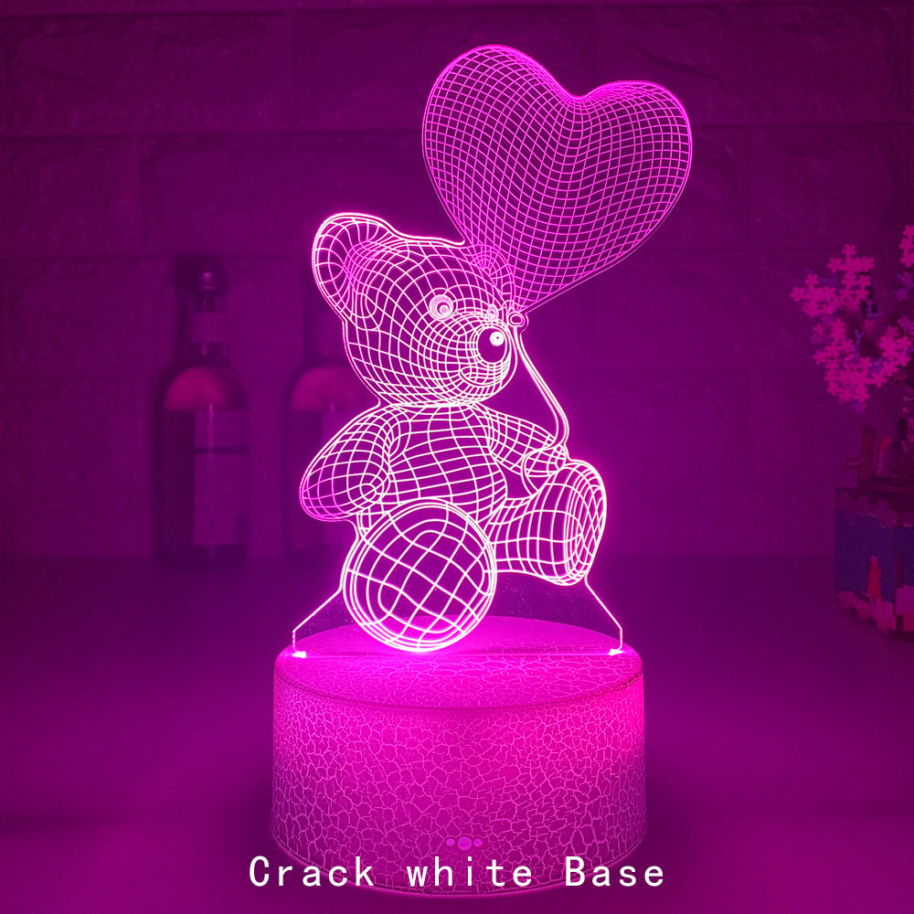 3D ArclyicLED Teddy Lamp