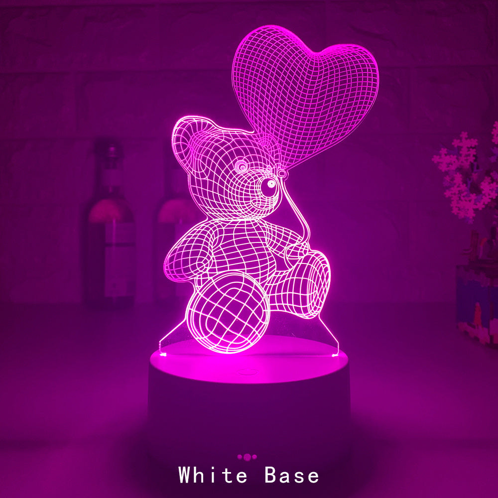 3D ArclyicLED Teddy Lamp