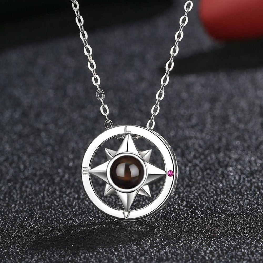 Compass Projection Necklace