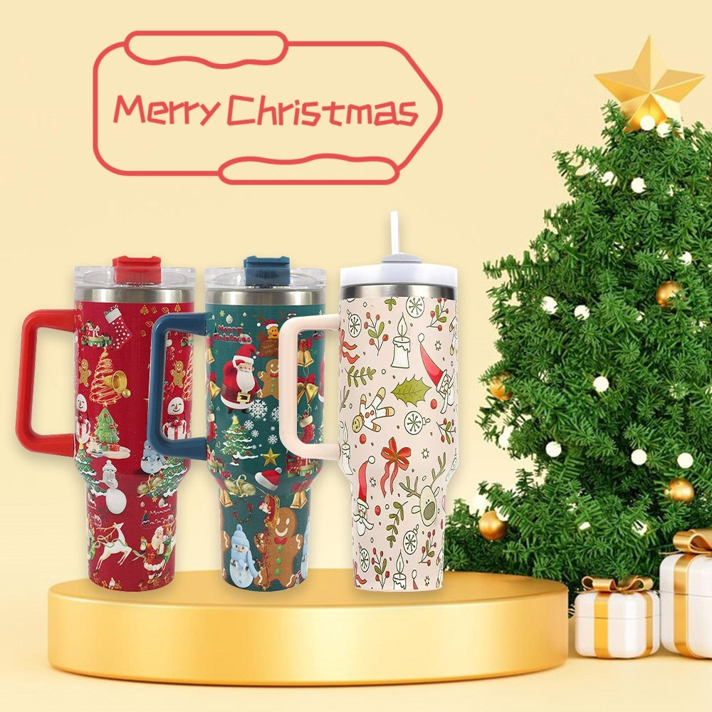 Christmas Pattern Vacuum Tumbler