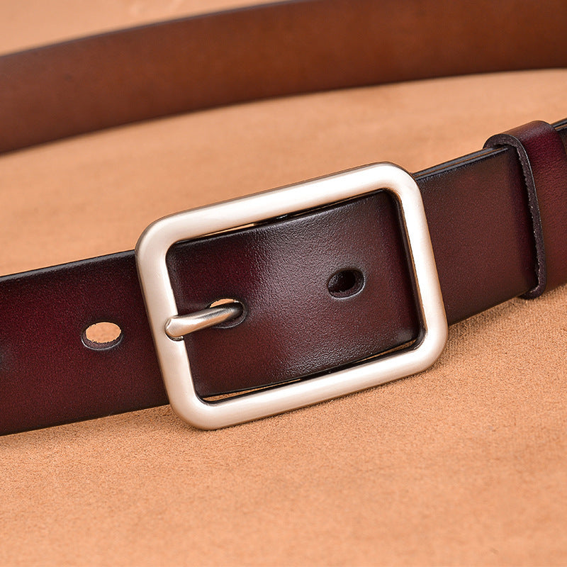 Leather Belt With Classic Buckle