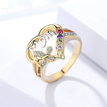 Rhinestone Butterfly Finger Ring