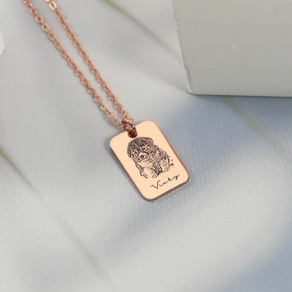 Photo Memorial Pet Pendant Chain