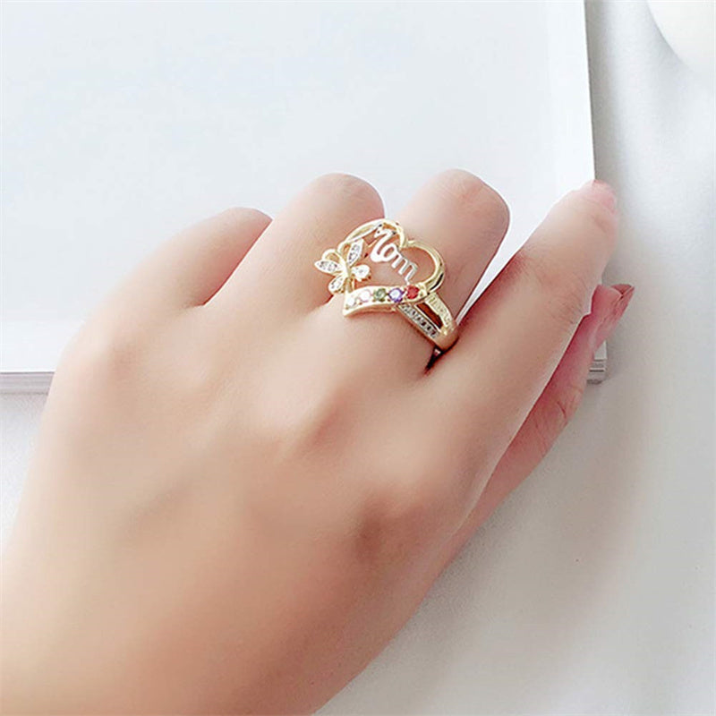 Rhinestone Butterfly Finger Ring